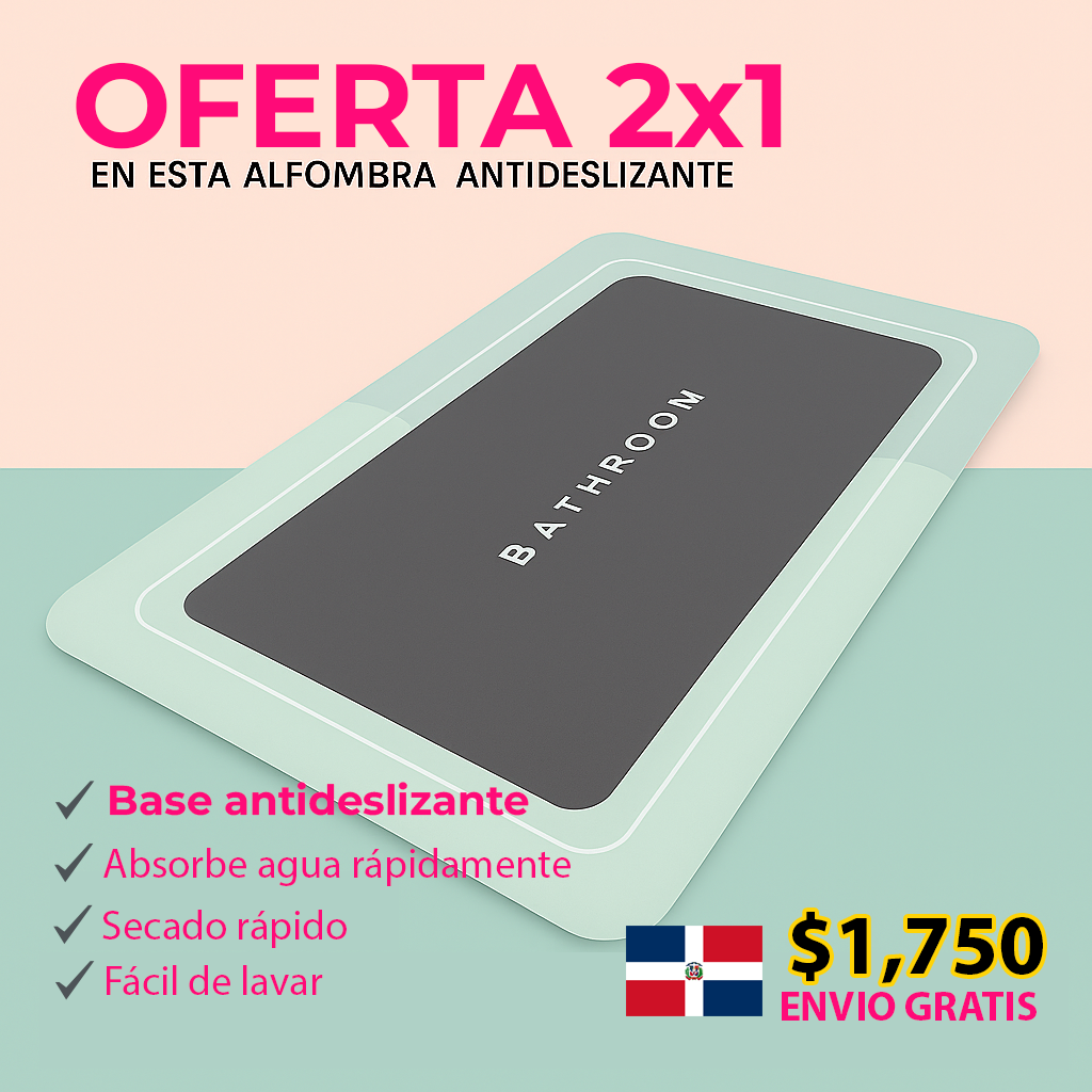 ¡ALFOMBRA DE BAÑO ANTIDESLIZANTE! 2X1