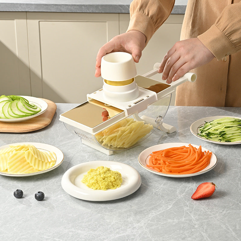 Multicortador de Vegetales con Cabina Transparente + Set de Cuchillos GRATIS