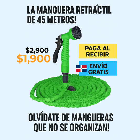 ¡MANGUERA RETRACTIL MAGIC HOSE 45 M/ 150 PIES!