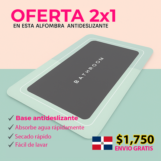 ¡ALFOMBRA DE BAÑO ANTIDESLIZANTE! 2X1