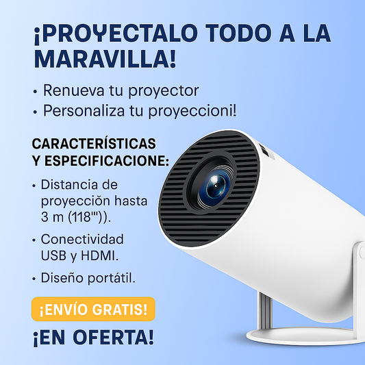 Mini Proyector Ultra HD – Pantalla gigante donde quieras