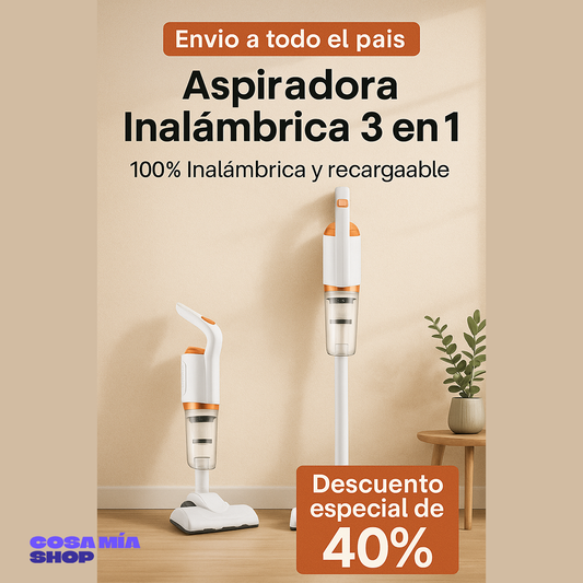 No tienes que barrer MAS! Aspiradora Inalámbrica 3 en 1 – Potente, práctica y portátil
