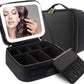 Estuche de Maquillaje con Espejo LED Recargable Negro + REGALO
